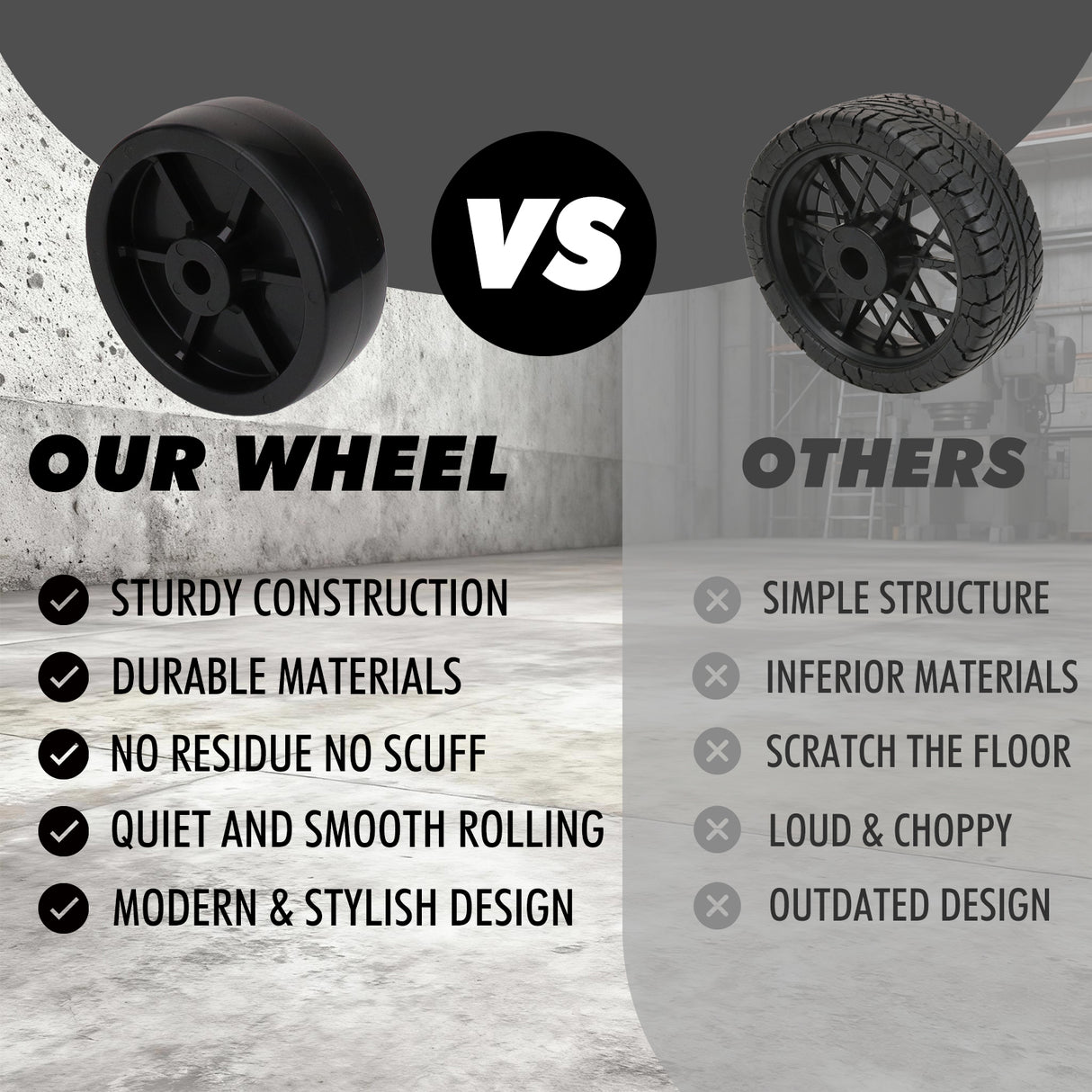 Heavy-duty 16-inch nylon caster wheel with 150mm diameter, 50mm width and 16mm bore, designed for trolleys, carts, warehouse equipment and heavy-load applications