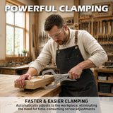 11-inch locking C-clamp pliers with Cr-Mo steel construction, adjustable tension screw and quick-release lever for welding and woodworking.