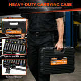 35-piece 1/2-inch drive metric impact socket set with 8-32mm CR-V 6-point deep and shallow sockets and carry case