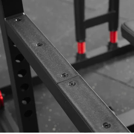 multi-function power cage power rack with cable crossover, lat pulldown, low row station and gym attachments for home strength training