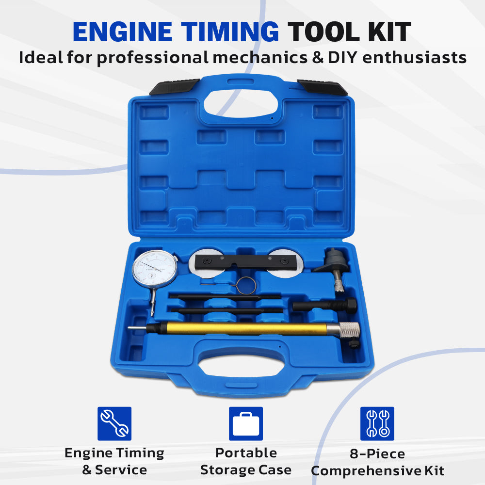 engine timing tool kit with dial gauge for VAG 1.2 1.4 1.6 FSI 1.4 TSI camshaft alignment crankshaft locking tool set