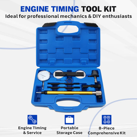 engine timing tool kit with dial gauge for VAG 1.2 1.4 1.6 FSI 1.4 TSI camshaft alignment crankshaft locking tool set