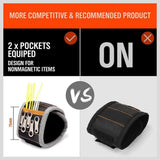 Magnetic Tool Wristband with Adjustable Strap, Screw and Nail Holder Pockets, and Telescopic Magnetic Pickup Tool for DIY Repairs