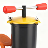 6L black foot-operated grease injector with reinforced hose and metal nozzle