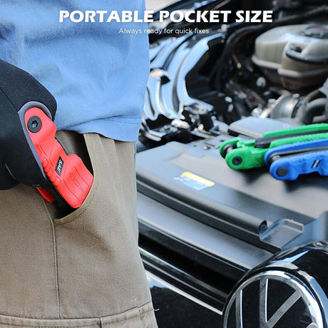 SEDY 11PCS Folding SAE Hex Key Set with S2 Steel Construction, Ergonomic Handle and Compact Folding Design for Auto, Bike and Home Repair