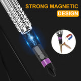 ELEAD 40-in-1 magnetic ratchet screwdriver kit with flexible handle, color-coded S2 bits, and portable locking case for precise repair and assembly tasks.