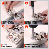 2-piece automatic center punch set with adjustable spring-loaded mechanism, hardened chrome vanadium steel tips and knurled grips for metal and woodworking