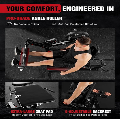 leg extension and curl machine 1:1 cable system adjustable leg developer home gym equipment quad hamstring trainer 400lbs heavy duty strength machine