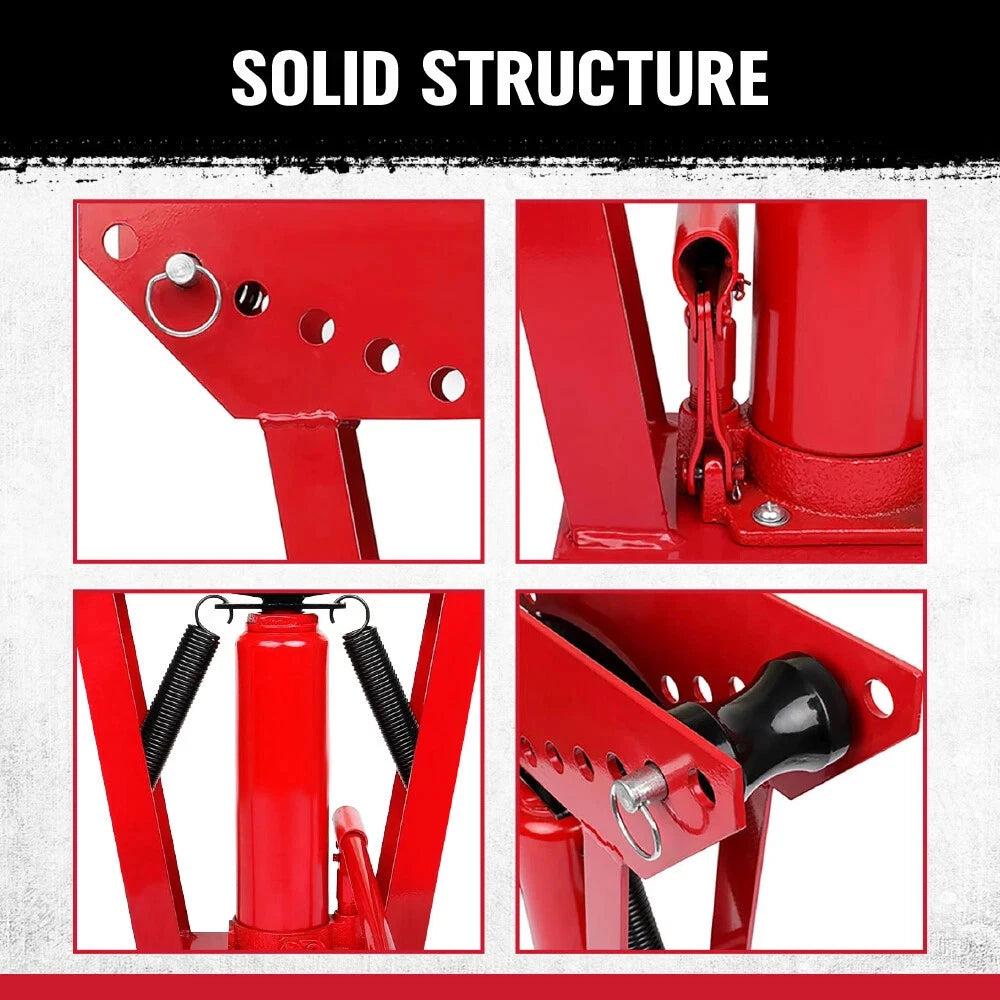 red hydraulic pipe bender with 8 bending dies for 1/2 inch to 3 inch pipes and adjustable roller frame
