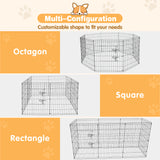 36 inch metal dog playpen 8 panel heavy duty pet exercise pen foldable puppy fence indoor outdoor with door double latch black
