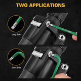 13-piece T10-T80 long arm Torx key set with L-shaped S2 steel star wrenches and green coated finish