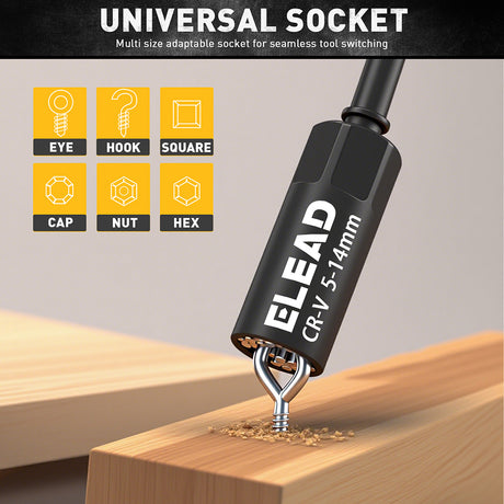 58-piece magnetic impact nut driver set with SAE and metric sizes, CR-V steel nut drivers, extensions, mini wrench set and magnetic pickup tool