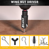 58-piece magnetic impact nut driver set with SAE and metric sizes, CR-V steel nut drivers, extensions, mini wrench set and magnetic pickup tool