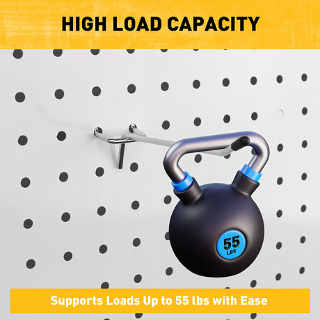 ELEAD 66-piece pegboard hook set with 2-inch, 4-inch, and 6-inch metal hooks for garage and workshop wall tool storage