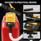 battery powered automatic fuel transfer pump with auto shut-off and multiple fuel can adapters