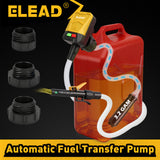 battery powered automatic fuel transfer pump with auto shut-off and multiple fuel can adapters
