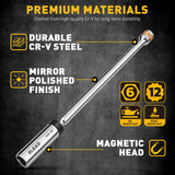 8-piece swivel magnetic spark plug socket set with CR-V steel and 360-degree rotation