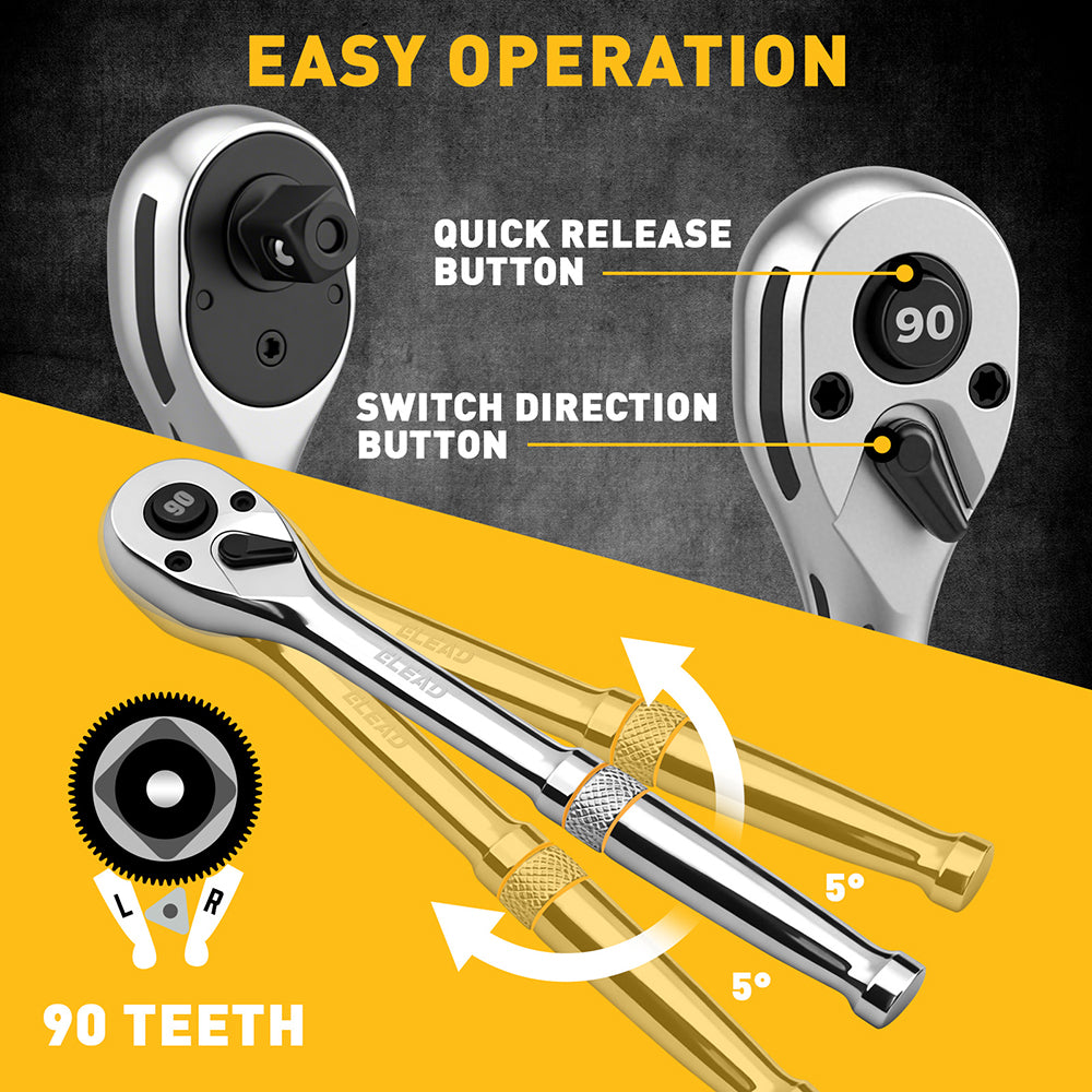 8-piece swivel magnetic spark plug socket set with CR-V steel and 360-degree rotation