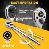 8-piece swivel magnetic spark plug socket set with CR-V steel and 360-degree rotation