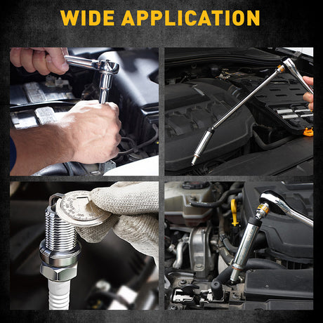 8-piece swivel magnetic spark plug socket set with CR-V steel and 360-degree rotation