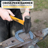 6-piece hammer set with fiberglass handles, ball peen hammers, sledge hammer, cross peen hammer, rubber mallet and wood splitting axe