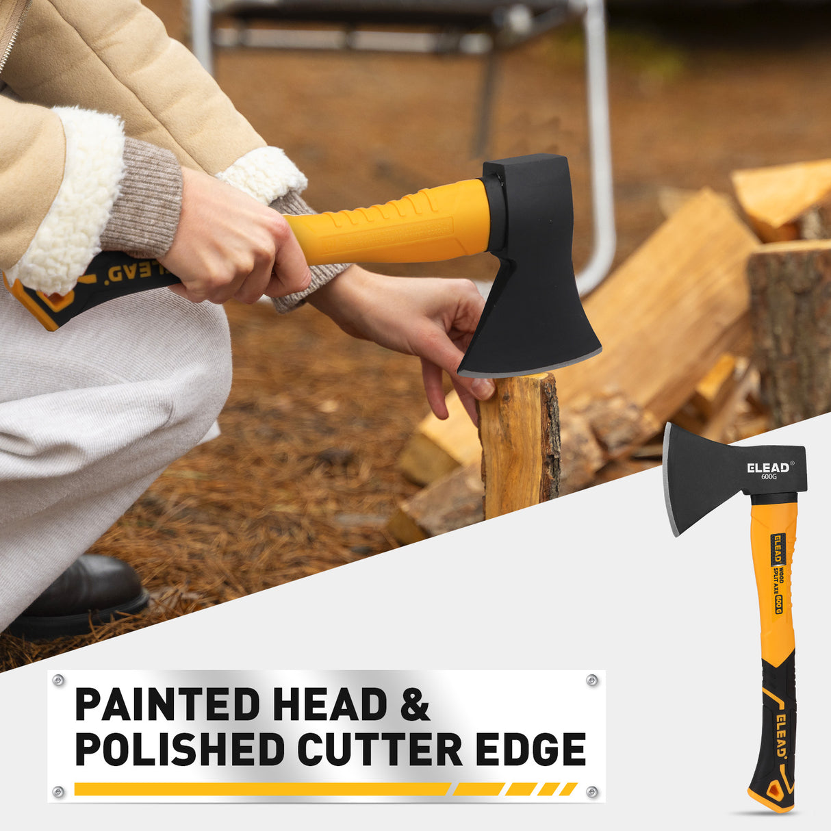 6-piece hammer set with fiberglass handles, ball peen hammers, sledge hammer, cross peen hammer, rubber mallet and wood splitting axe