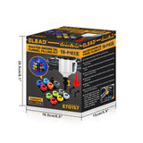 18-piece engine oil funnel filling kit with 1.5L funnel, color-coded adapters, valve control and magnetic storage trays for clean oil changes