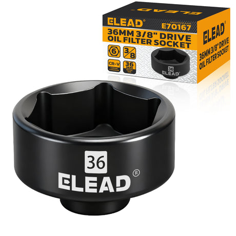 ELEAD 36mm 3/8 inch drive oil filter socket with 6 point design for Ford diesel engines