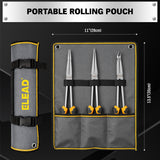 ELEAD 3 piece 11 inch long reach pliers set with straight 45 and 90 degree needle nose pliers magnetic racks and storage pouch