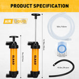 manual siphon transfer pump kit for air and liquid with hoses and adapters