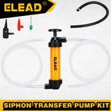 manual siphon transfer pump kit for air and liquid with hoses and adapters