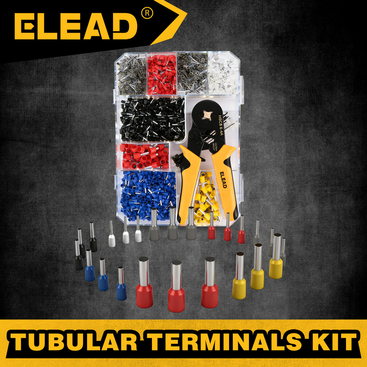 ELEAD ferrule crimping tool kit with 2149 wire ferrules assortment and electrical terminal kit for wiring and control panels