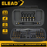 46-in-1 magnetic ratchet screwdriver kit with S2 steel bits, 7 magnetic nut drivers, 4-in-1 adjustable ratchet handle, built-in magnetizer and compact storage case