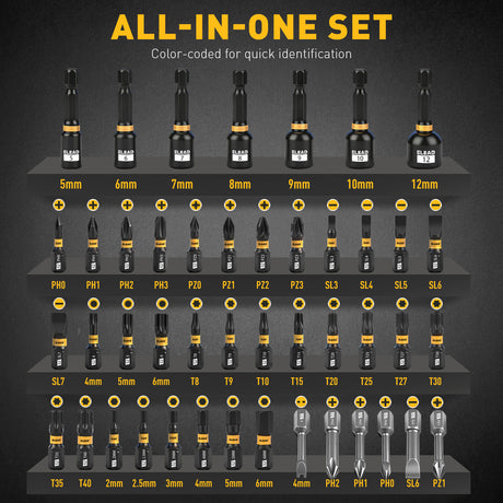 46-in-1 magnetic ratchet screwdriver kit with S2 steel bits, 7 magnetic nut drivers, 4-in-1 adjustable ratchet handle, built-in magnetizer and compact storage case