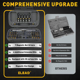 46-in-1 magnetic ratchet screwdriver kit with S2 steel bits, 7 magnetic nut drivers, 4-in-1 adjustable ratchet handle, built-in magnetizer and compact storage case