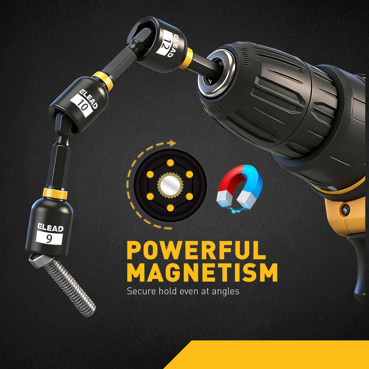 ELEAD 46-in-1 Magnetic Ratchet Screwdriver Kit, S2 Steel Bit Set with Nut Drivers, Magnetizer & Case