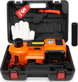 HORUSDY 5T 12V Electric Hydraulic Car Jack Set with Built-in Tire Inflator Pump & LED Light