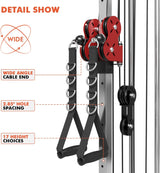plate loaded cable machine with pulley system adjustable height functional trainer with lat pulldown bar and attachments