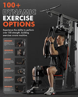 multi function home gym equipment with weight stack 6 in 1 workout machine with cable system leg press and chest trainer