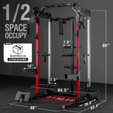 half rack functional trainer with cable pulley system 1:1 ratio home gym equipment power rack with attachments