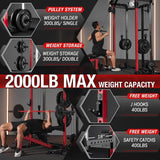 half rack functional trainer with cable pulley system 1:1 ratio home gym equipment power rack with attachments