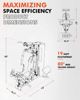 multi function home gym equipment with weight stack 6 in 1 workout machine with cable system leg press and chest trainer