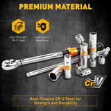 16 piece 3/8 drive spark plug socket set with torque wrench magnetic swivel sockets extension bar and torx bits automotive tool kit