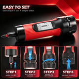 45-piece adjustable torque screwdriver set with 10-70 in-lb scale, 1/4-inch magnetic bit holder, 24 S2 bits and 20 SAE and metric nut drivers