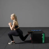 3-in-1 soft foam plyometric jump box with selectable 12/14/16, 16/18/20 or 16/20/24-inch heights for home gym workouts