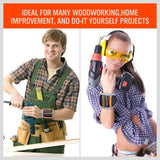 Magnetic Tool Wristband with Adjustable Strap, Screw and Nail Holder Pockets, and Telescopic Magnetic Pickup Tool for DIY Repairs