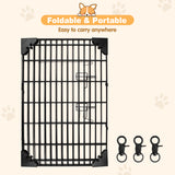 36 inch metal dog playpen 8 panel heavy duty pet exercise pen foldable puppy fence indoor outdoor with door double latch black