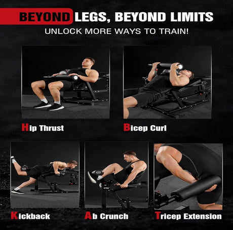 leg extension and curl machine 1:1 cable system adjustable leg developer home gym equipment quad hamstring trainer 400lbs heavy duty strength machine