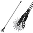 manual rolling lawn edger tool with 67.7 inch stainless steel handle, metal edging blade and guide wheel for trimming grass edges along sidewalks, driveways, garden paths and lawn borders