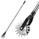 manual rolling lawn edger tool with 67.7 inch stainless steel handle, metal edging blade and guide wheel for trimming grass edges along sidewalks, driveways, garden paths and lawn borders